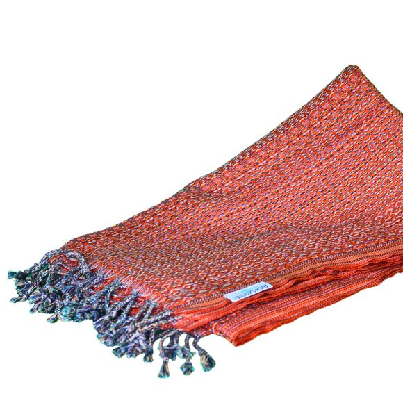 Salt Rag Beach Towel - "Orange Hippie Rag" [Sand Free Turkish Beach Towel] - Picture 4 of 4